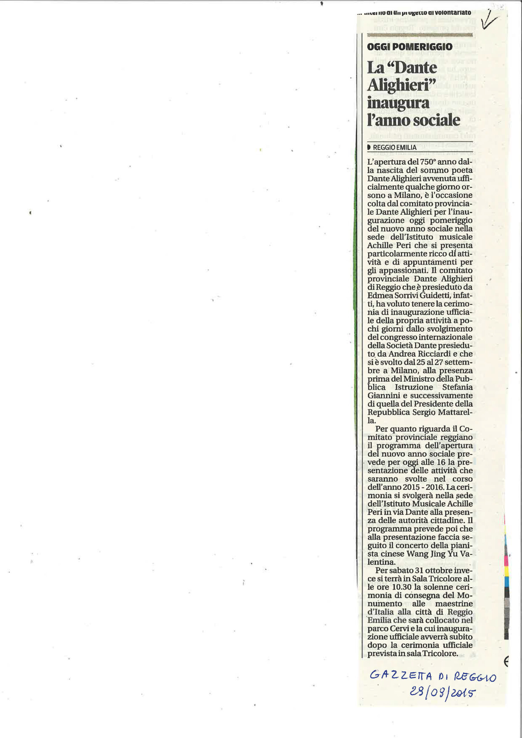 Gazzetta di Reggio 29/29/2015